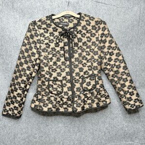 Edge&Miss‎ Gold and Black Floral Print Evening Jacket- Sz L